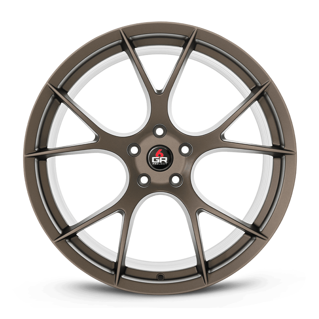project 6gr ten spun forged wheel satin bronze front