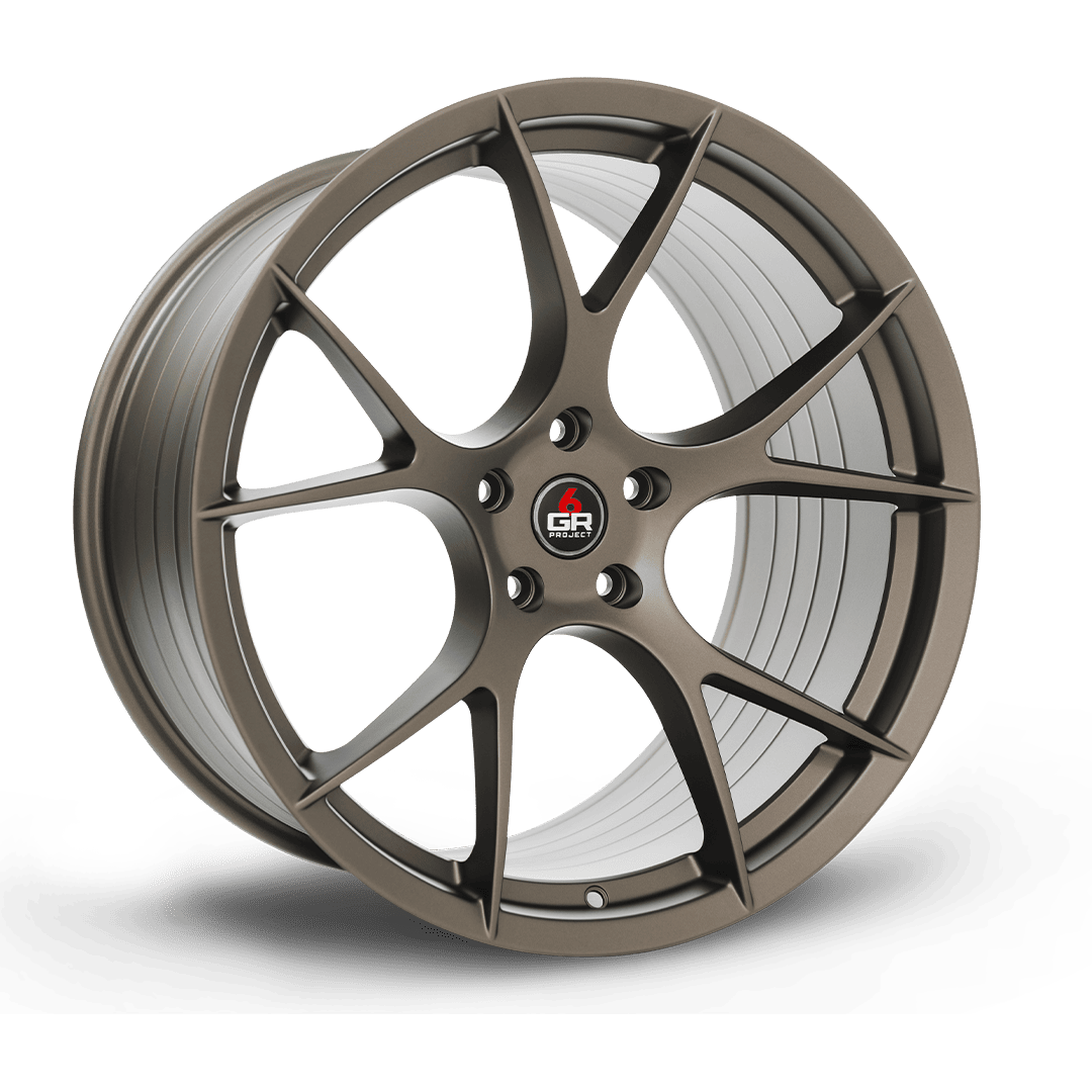 project 6gr ten spun forged wheel satin bronze angle