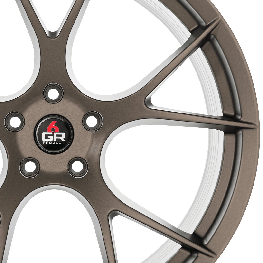 project 6gr ten spun forged wheel satin bronze spoke detail