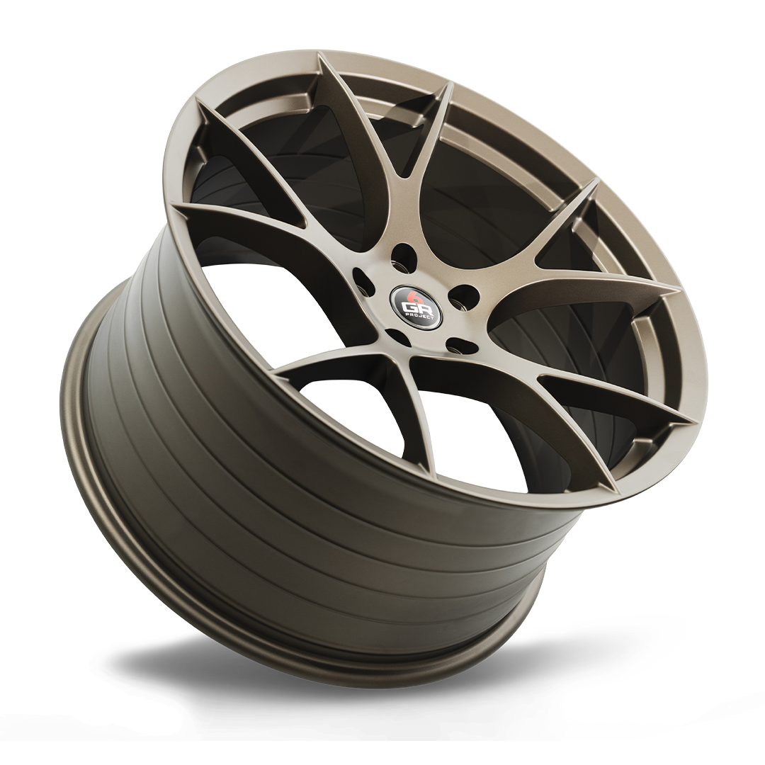 project 6gr ten spun forged wheel satin bronze tilt
