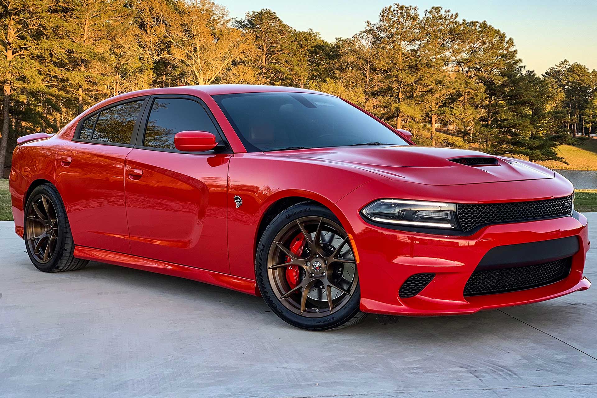 red dodge charger hellcat narrow body with satin brushed bronze project 6gr ten wheels