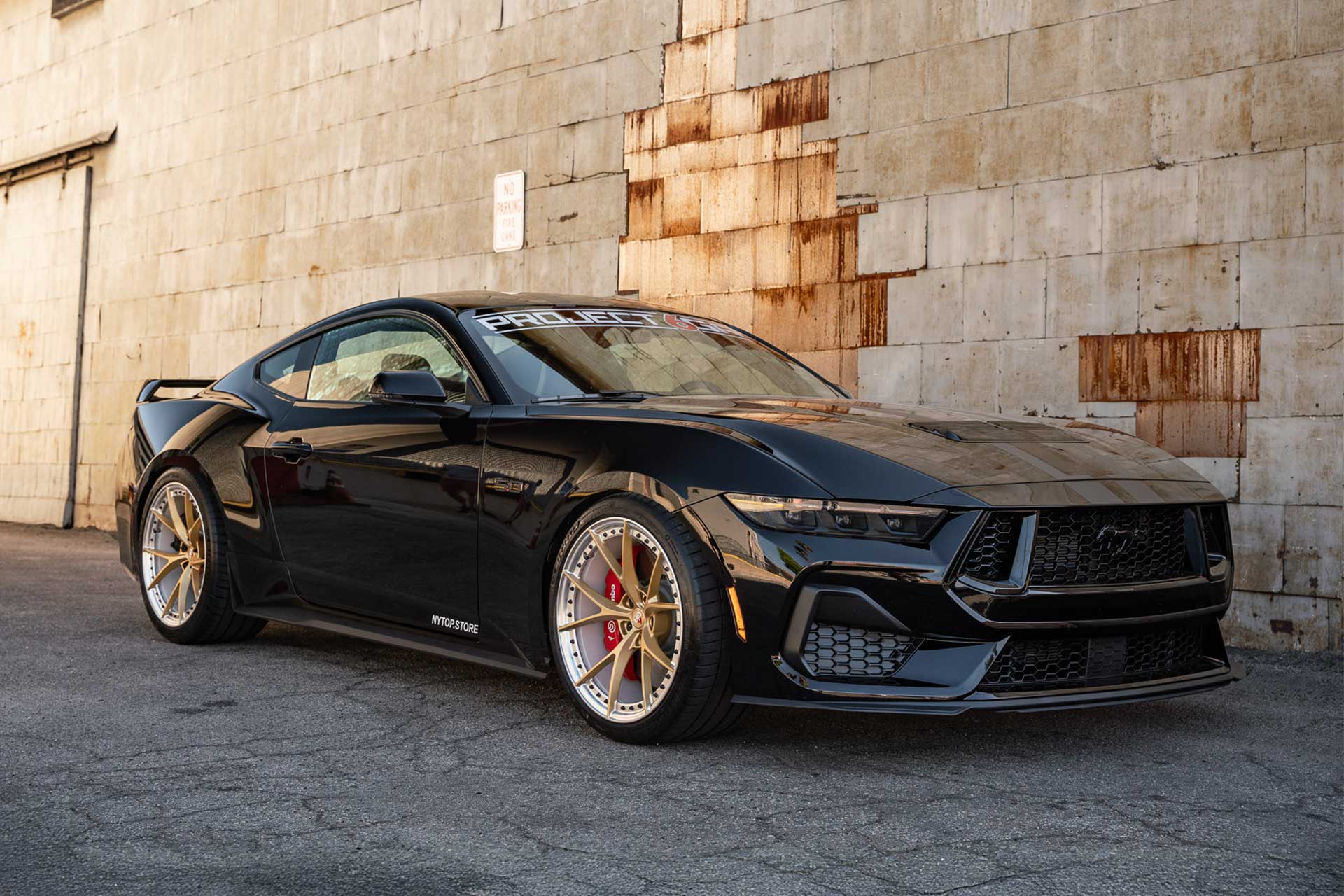 shadow black s650 ford mustang gt with two piece forged project 6gr ten r wheels