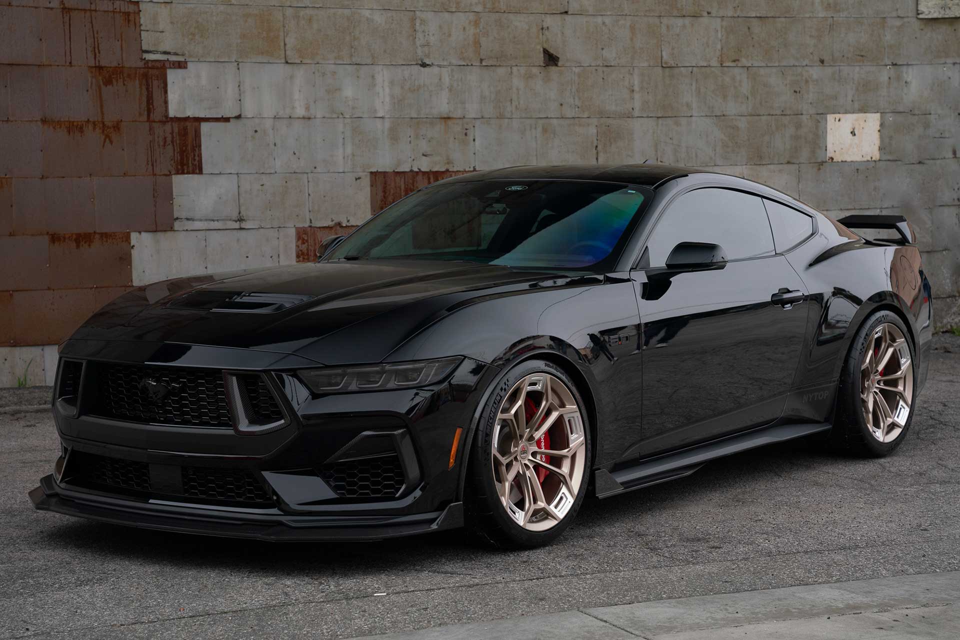 shadow black s650 ford mustang gt with project 6gr ten d wheels