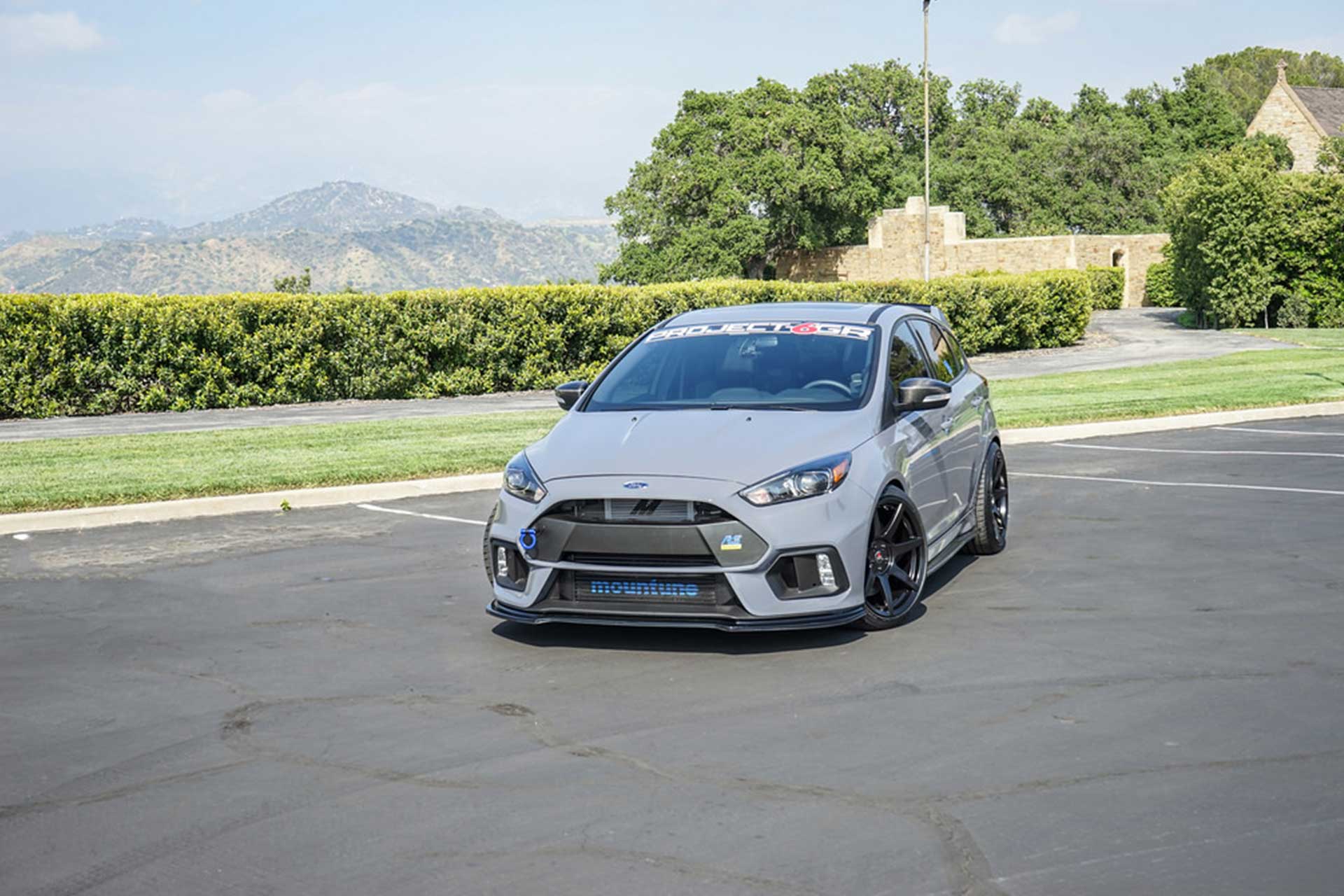 stealth gray ford focus rs with satin black project 6gr seven wheels