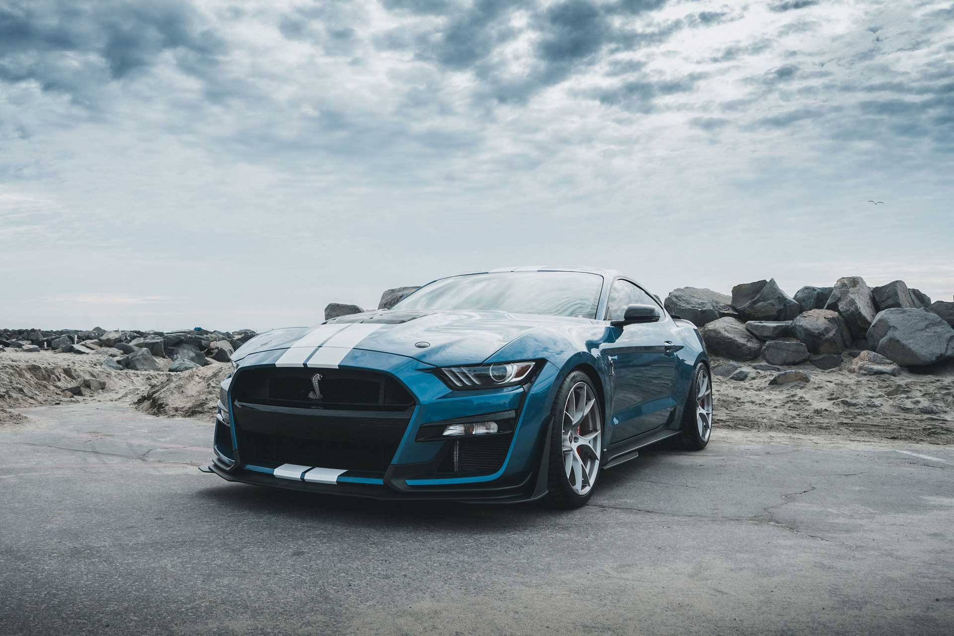 velocity blue s550 ford mustang shelby gt500 with project 6gr ten wheels