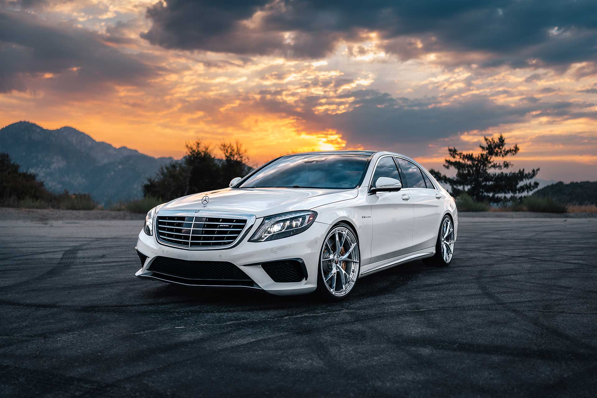 white mercedes benz s63 with forged project 6gr ten l wheels