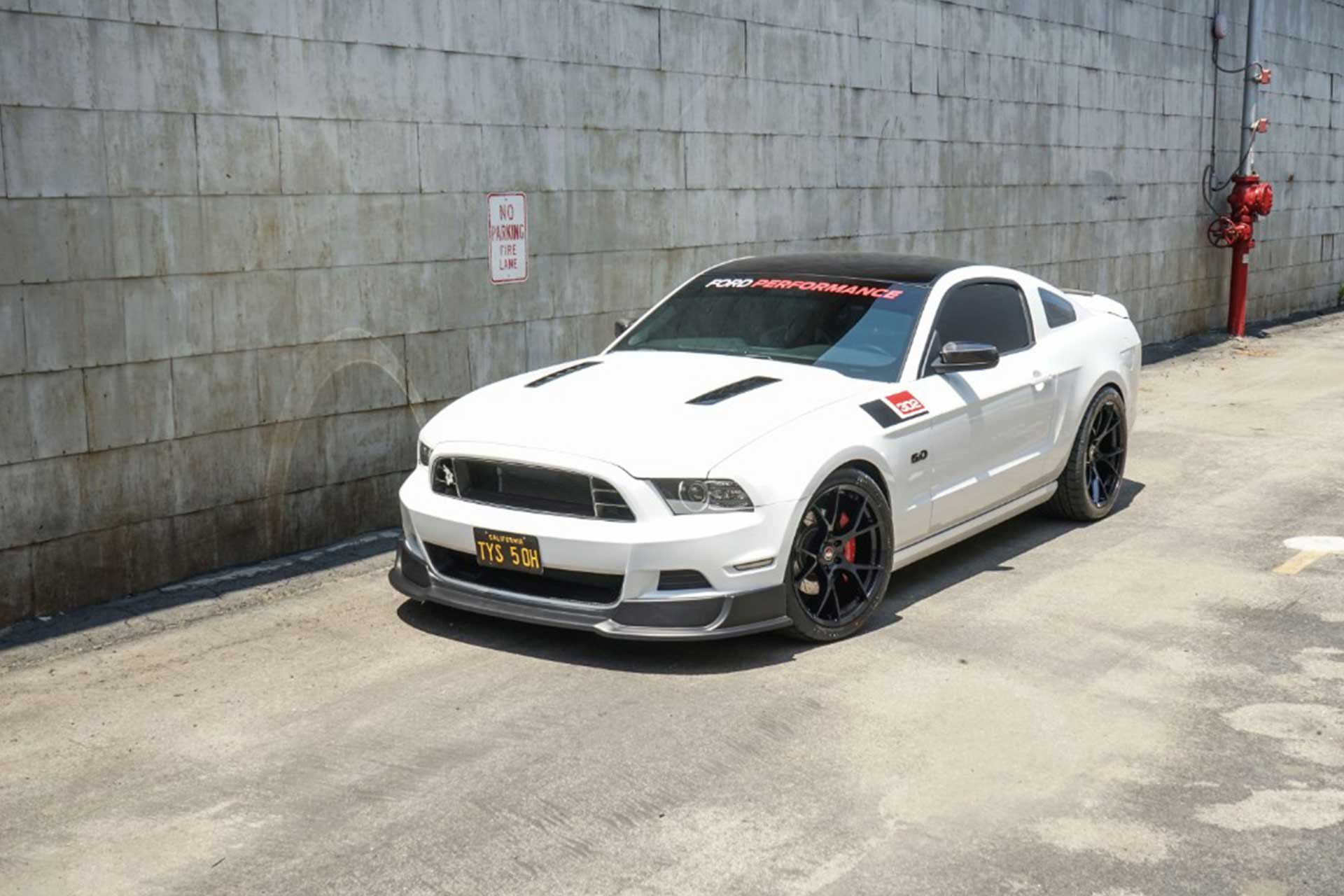 white s197 ford mustang gt with gloss black project 6gr ten wheels