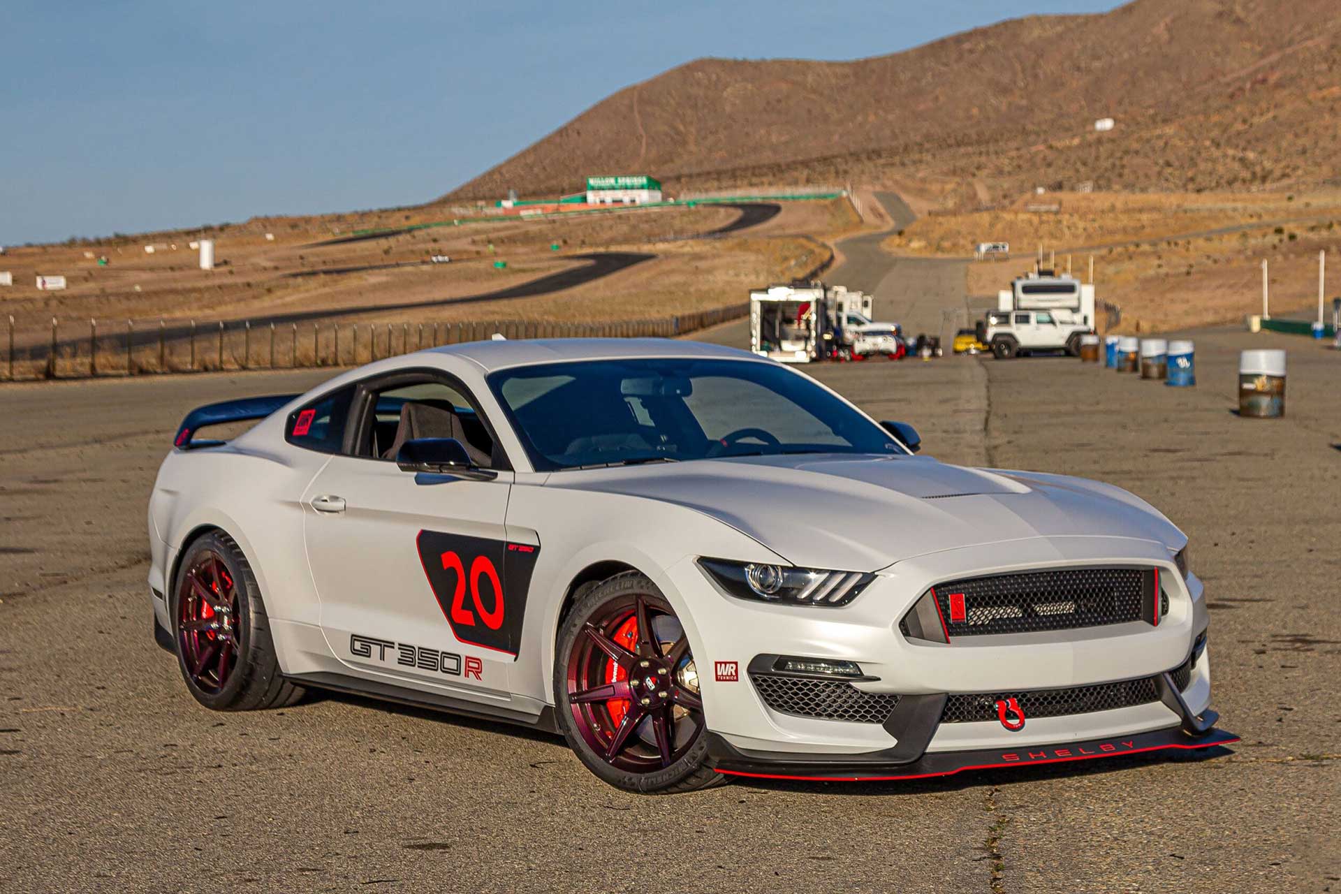white s550 shelby gt350r with red tint carbon fiber hydro dipped project 6gr seven v2 wheels